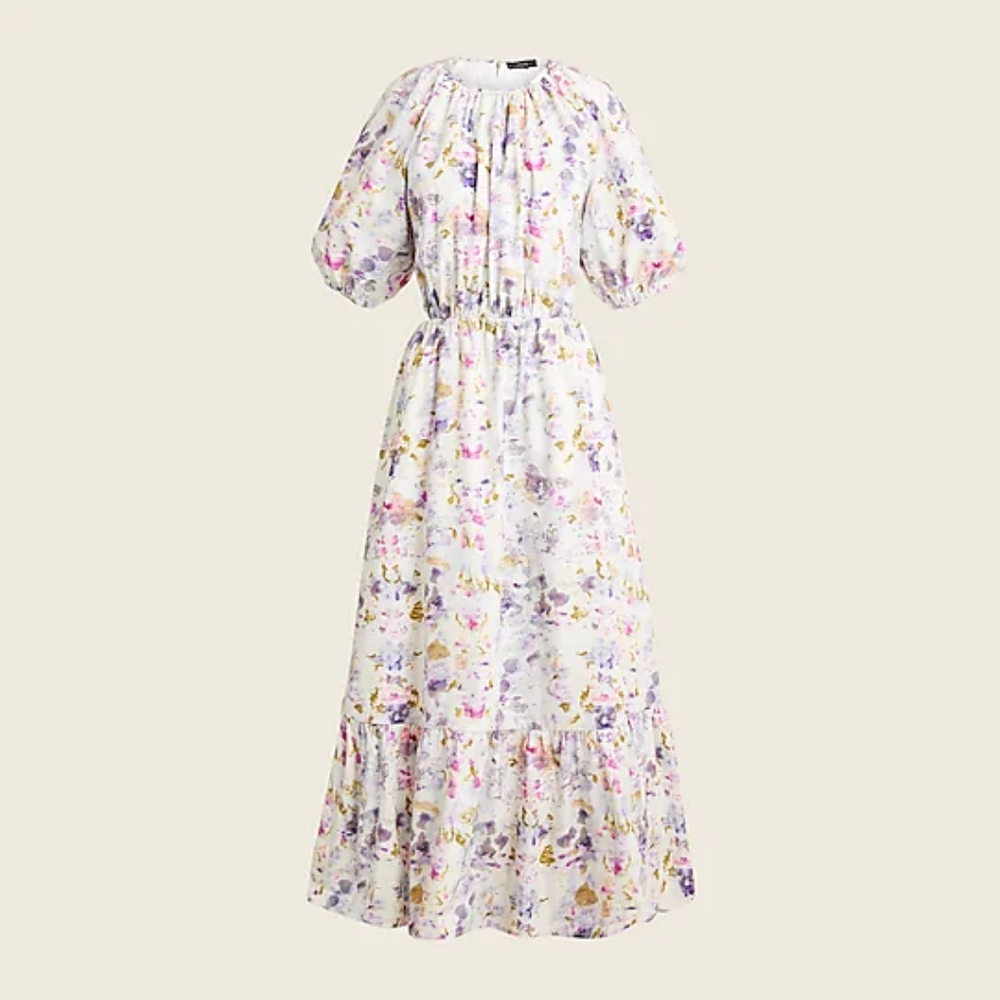 Flora Obscura X J.Crew side cutout dress in kaleidoscope floral